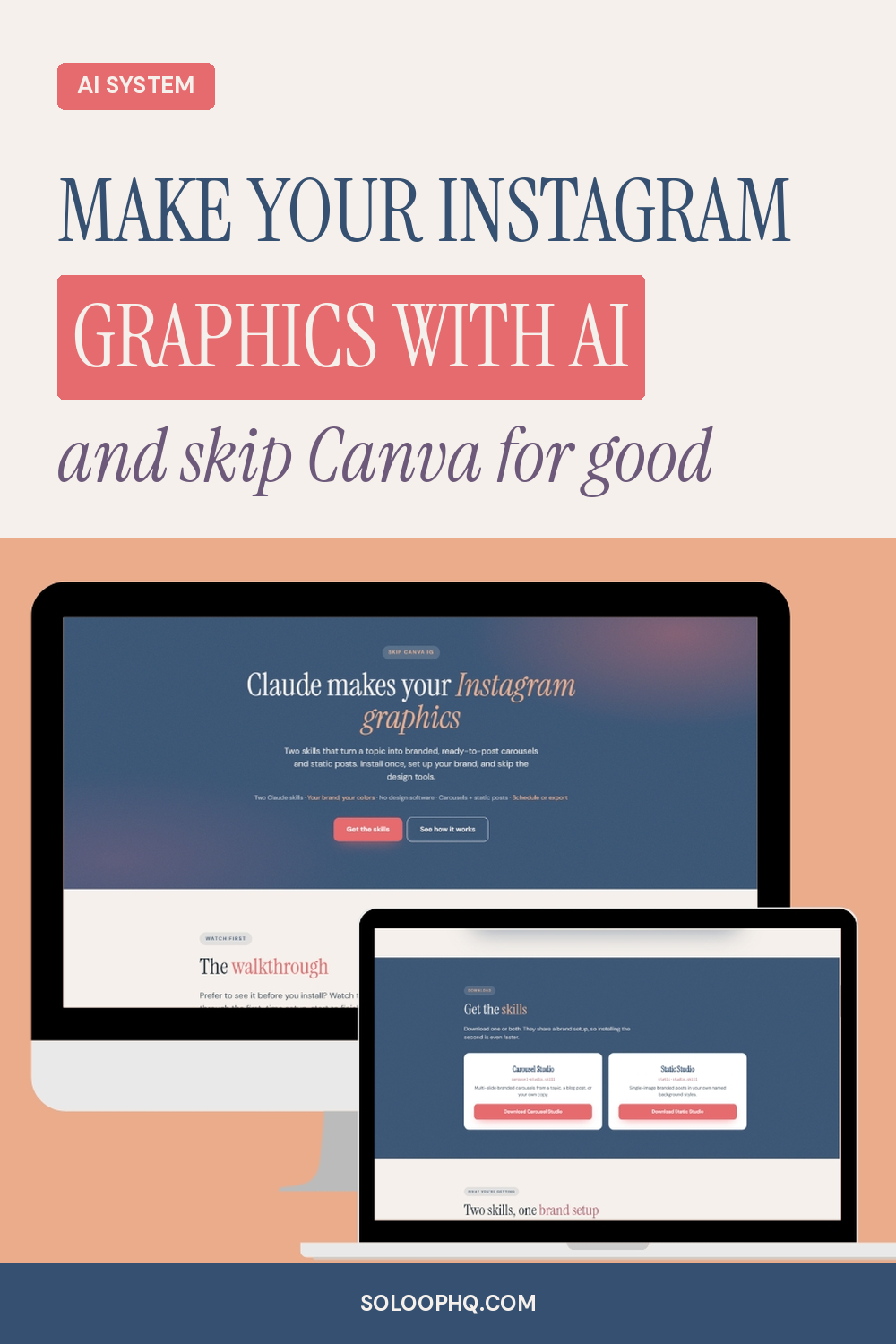 Example Pinterest pin: make your Instagram graphics with AI